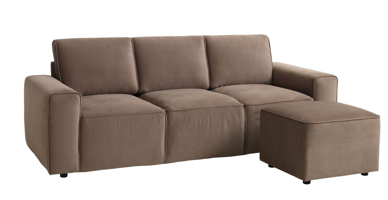 Sofa Góc L | Dal | Vải Polyester | Nâu | R220xs87/147xc82cm